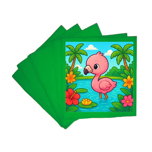 Guardanapo de Papel Personalizado Flamingo Baby - Imagem 4