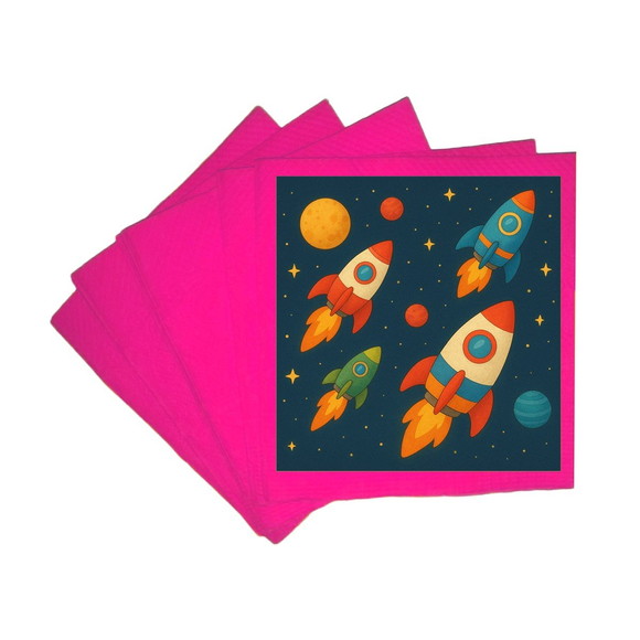 Guardanapo de Papel Personalizado Foguetes - Imagem 3