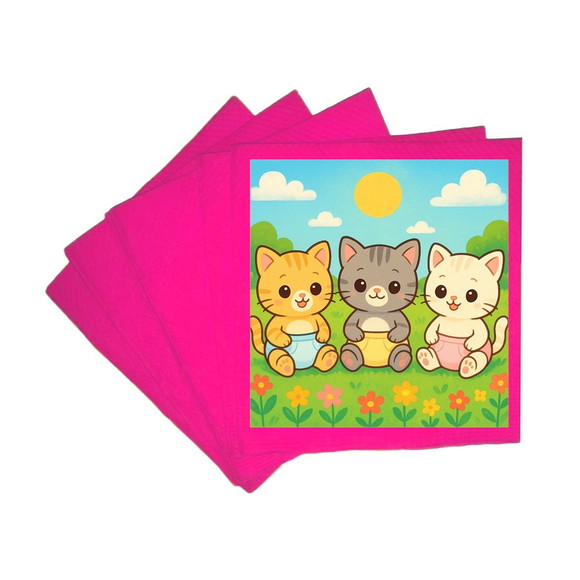 Guardanapo de Papel Personalizado Gatinhos Baby - Imagem 3
