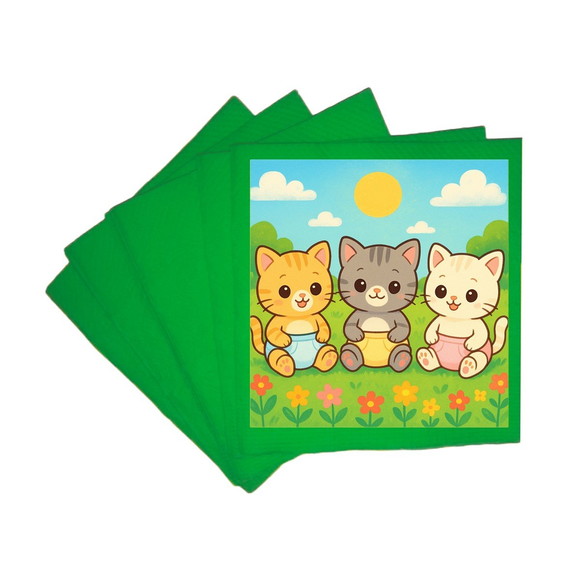 Guardanapo de Papel Personalizado Gatinhos Baby - Imagem 4
