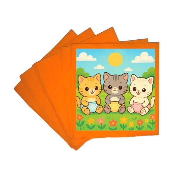 Guardanapo de Papel Personalizado Gatinhos Baby - Imagem 5