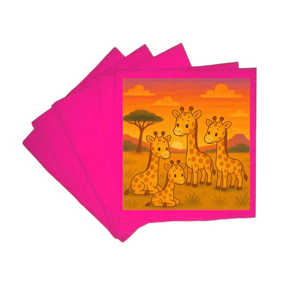 Guardanapo de Papel Personalizado Girafinhas - Imagem 3