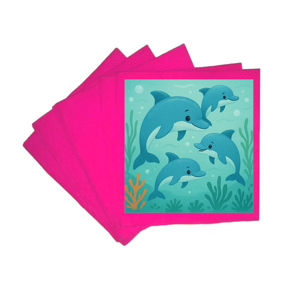 Guardanapo de Papel Personalizado Golfinhos - Imagem 3