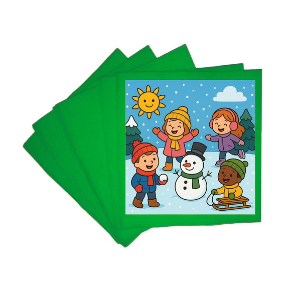 Guardanapo de Papel Personalizado Inverno Divertido - Imagem 4