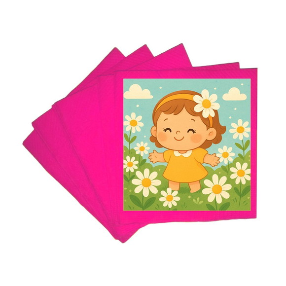Guardanapo de Papel Personalizado Jardim das Margaridas - Imagem 3