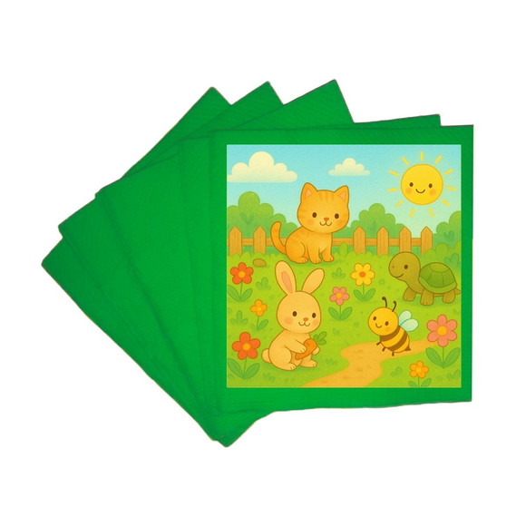 Guardanapo de Papel Personalizado Jardim dos Bichinhos - Imagem 4