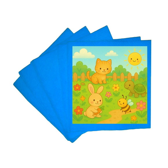 Guardanapo de Papel Personalizado Jardim dos Bichinhos - Imagem 2