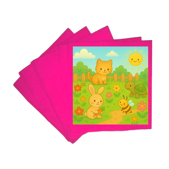 Guardanapo de Papel Personalizado Jardim dos Bichinhos - Imagem 3
