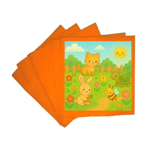 Guardanapo de Papel Personalizado Jardim dos Bichinhos - Imagem 5