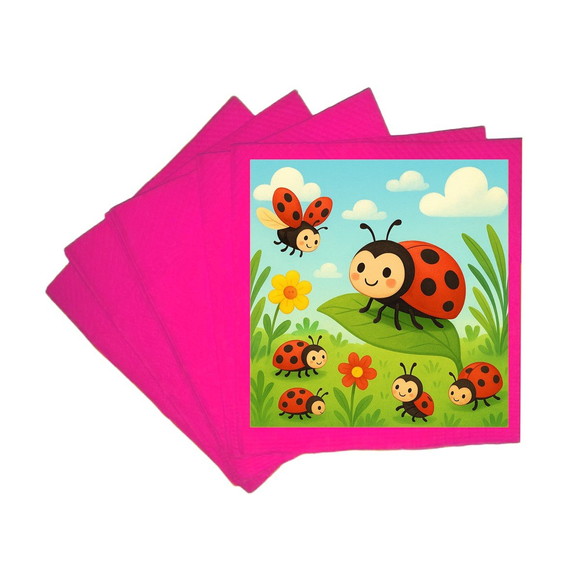 Guardanapo de Papel Personalizado Joaninhas - Imagem 3
