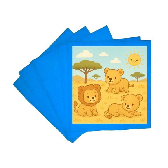 Guardanapo de Papel Personalizado Leãozinhos - Imagem 2