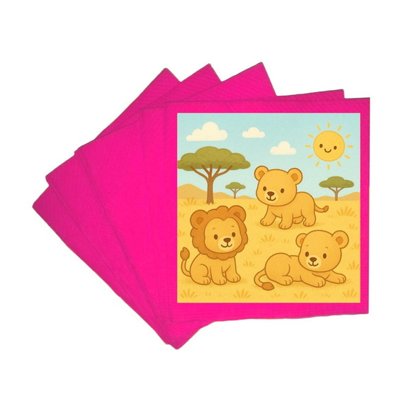 Guardanapo de Papel Personalizado Leãozinhos - Imagem 3