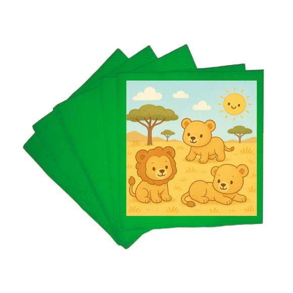 Guardanapo de Papel Personalizado Leãozinhos - Imagem 4