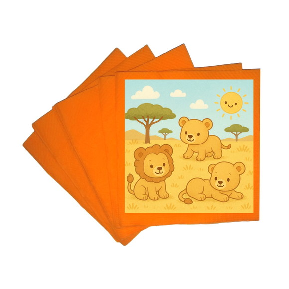Guardanapo de Papel Personalizado Leãozinhos - Imagem 5