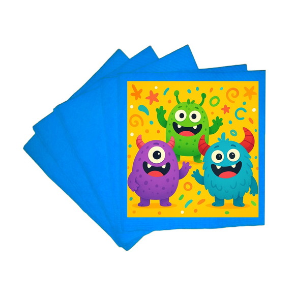 Guardanapo de Papel Personalizado Monstrinhos - Imagem 2