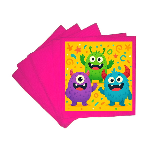 Guardanapo de Papel Personalizado Monstrinhos - Imagem 3