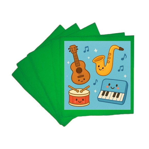Guardanapo de Papel Personalizado Músicas Instrumentos - Imagem 4