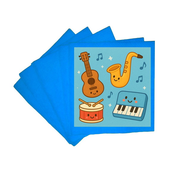 Guardanapo de Papel Personalizado Músicas Instrumentos - Imagem 2
