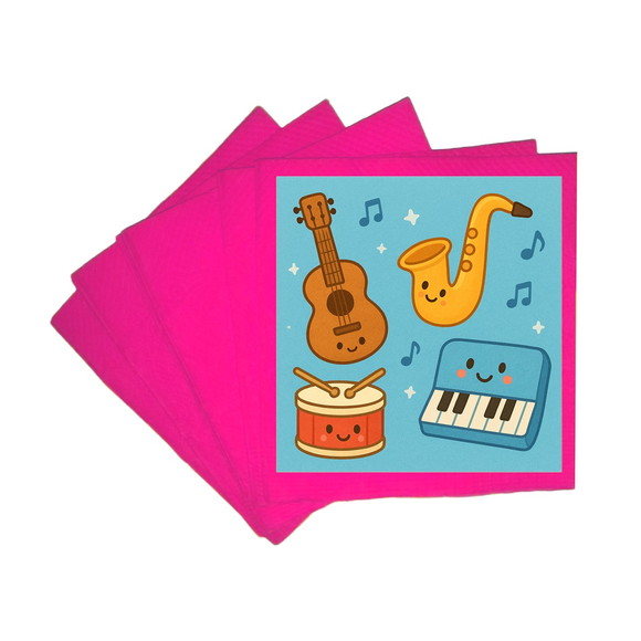 Guardanapo de Papel Personalizado Músicas Instrumentos - Imagem 3