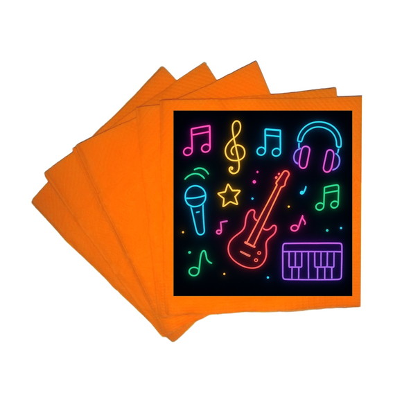 Guardanapo de Papel Personalizado Neon Musical - Imagem 5