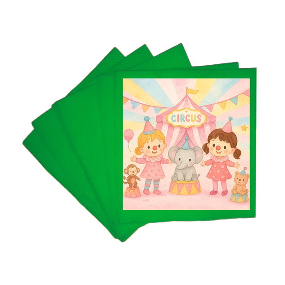 Guardanapo de Papel Personalizado Palhacinhas Aquarela - Imagem 4