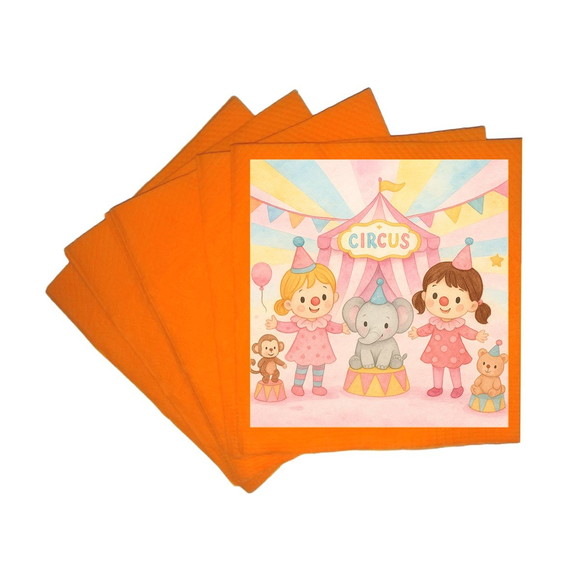 Guardanapo de Papel Personalizado Palhacinhas Aquarela - Imagem 5