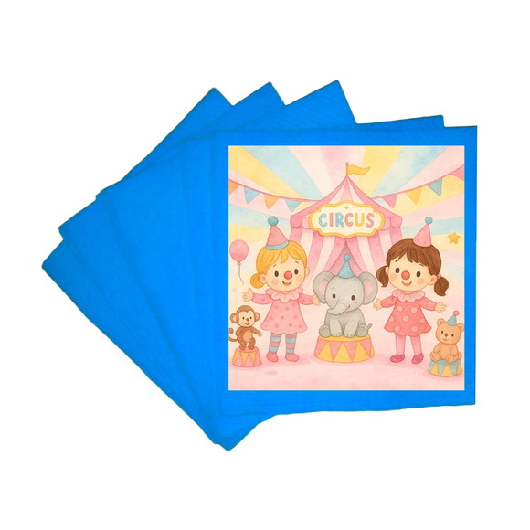 Guardanapo de Papel Personalizado Palhacinhas Aquarela - Imagem 2
