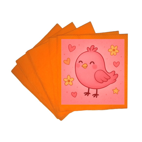 Guardanapo de Papel Personalizado Passarinho Rosa - Imagem 5