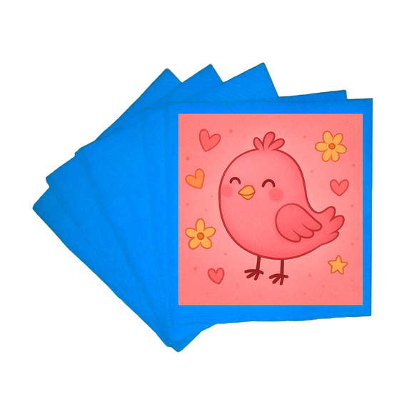 Guardanapo de Papel Personalizado Passarinho Rosa - Imagem 2