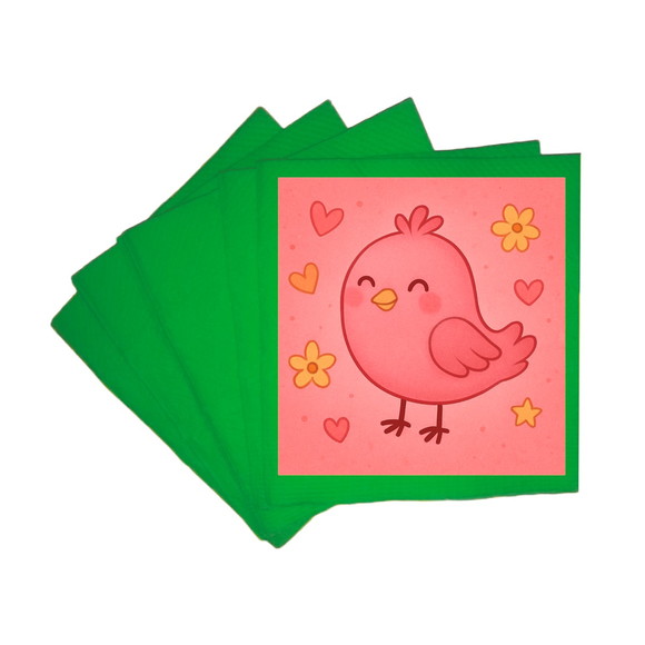Guardanapo de Papel Personalizado Passarinho Rosa - Imagem 4