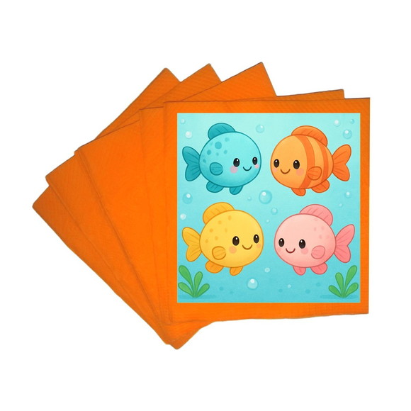 Guardanapo de Papel Personalizado Peixinhos Baby - Imagem 5