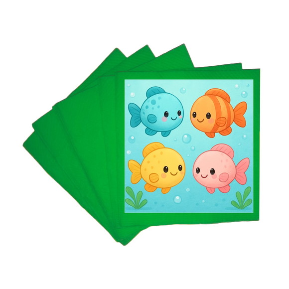 Guardanapo de Papel Personalizado Peixinhos Baby - Imagem 4