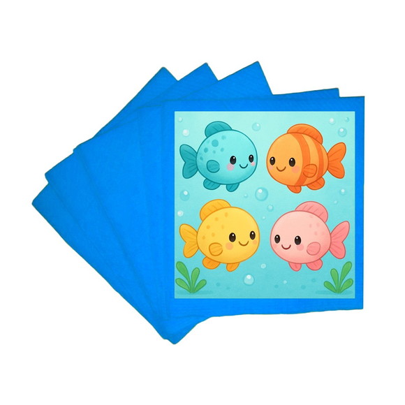 Guardanapo de Papel Personalizado Peixinhos Baby - Imagem 2