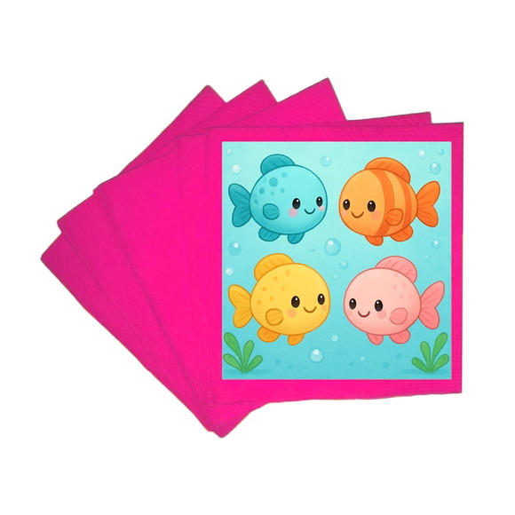 Guardanapo de Papel Personalizado Peixinhos Baby - Imagem 3