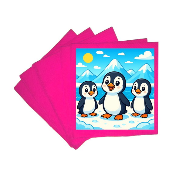 Guardanapo de Papel Personalizado Pinguins - Imagem 3