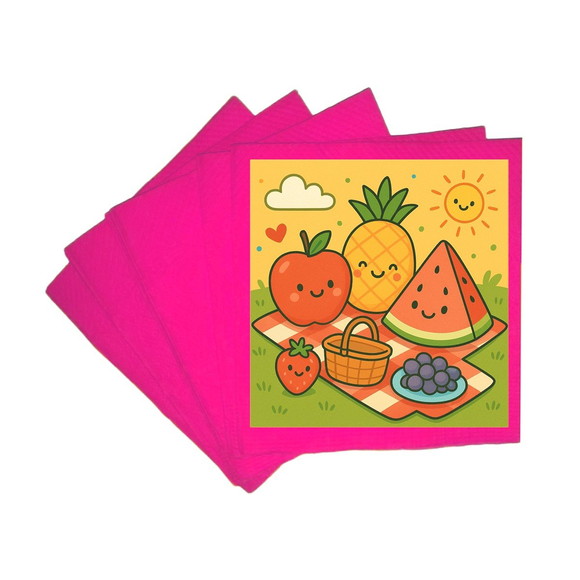 Guardanapo de Papel Personalizado Piquenique das Frutas - Imagem 3