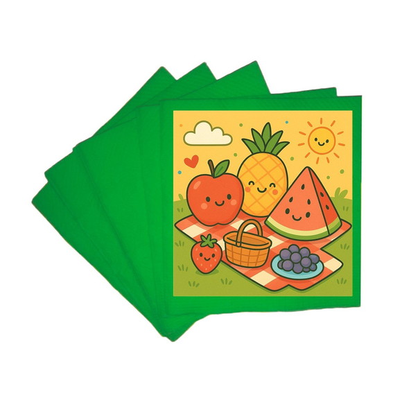 Guardanapo de Papel Personalizado Piquenique das Frutas - Imagem 4