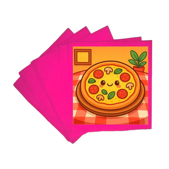 Guardanapo de Papel Personalizado Pizza Divertida - Imagem 3
