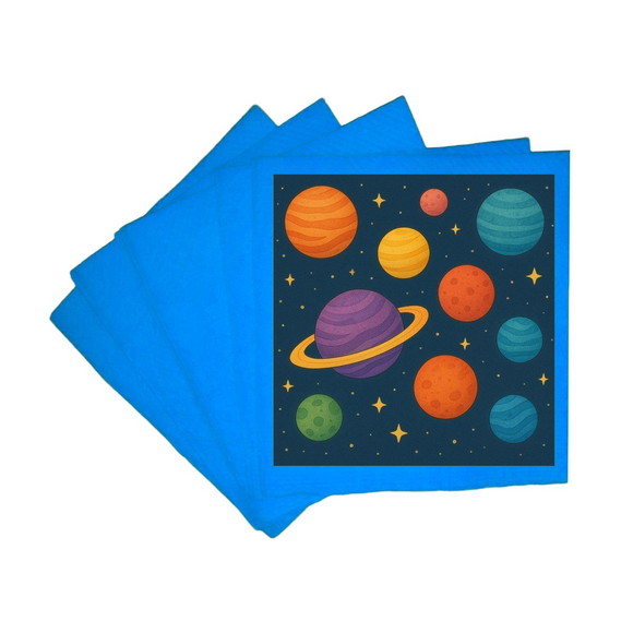 Guardanapo de Papel Personalizado Planetas Coloridos - Imagem 2