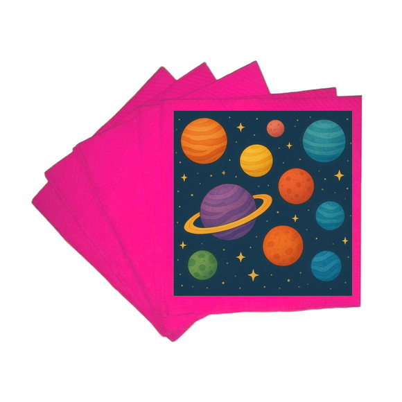Guardanapo de Papel Personalizado Planetas Coloridos - Imagem 3