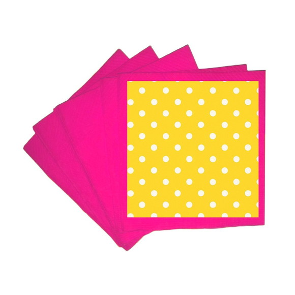 Guardanapo de Papel Personalizado Poá Amarelo - Imagem 3
