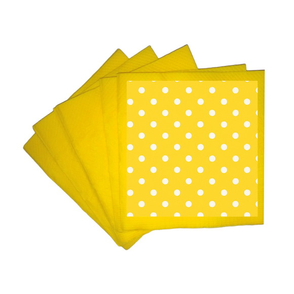 Guardanapo de Papel Personalizado Poá Amarelo