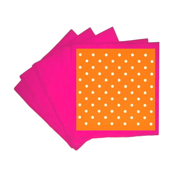 Guardanapo de Papel Personalizado Poá Laranja - Imagem 3