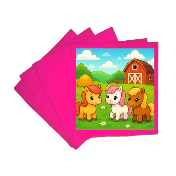 Guardanapo de Papel Personalizado Pôneis - Imagem 3