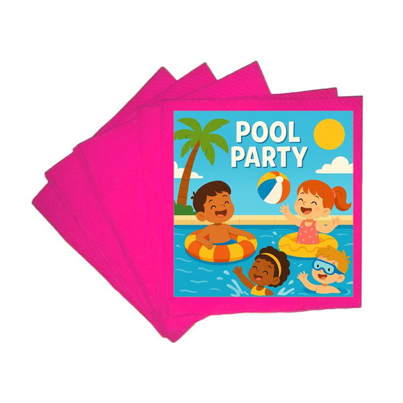 Guardanapo de Papel Personalizado Pool Party - Imagem 3