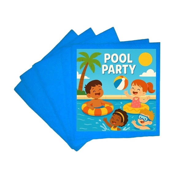 Guardanapo de Papel Personalizado Pool Party - Imagem 2
