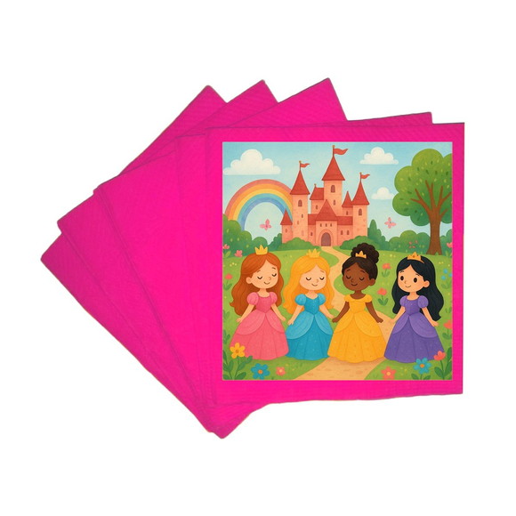 Guardanapo de Papel Personalizado Princesas Encantadas - Imagem 3