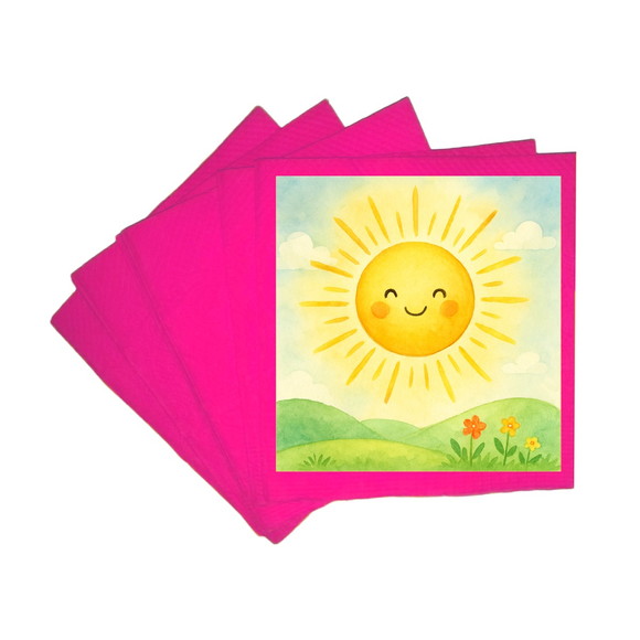 Guardanapo de Papel Personalizado Raio de Sol Aquarela - Imagem 3