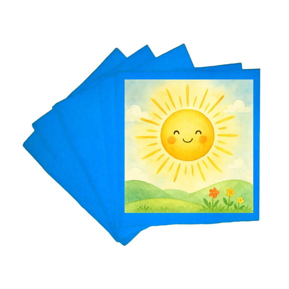 Guardanapo de Papel Personalizado Raio de Sol Aquarela - Imagem 2