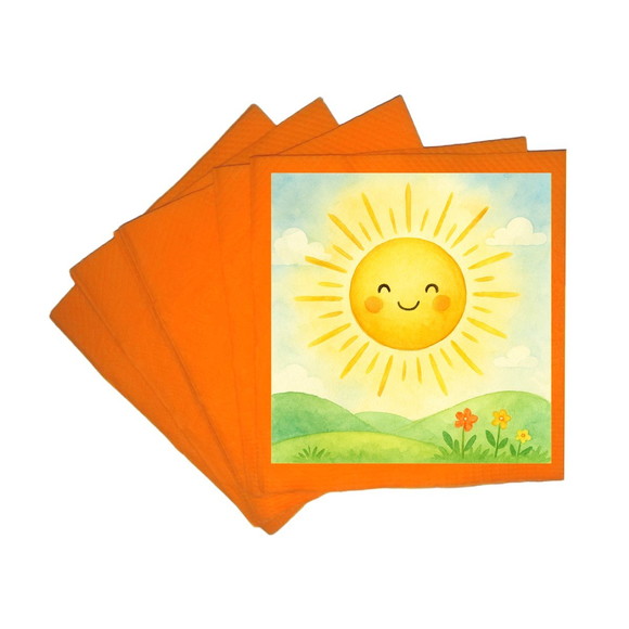 Guardanapo de Papel Personalizado Raio de Sol Aquarela - Imagem 5